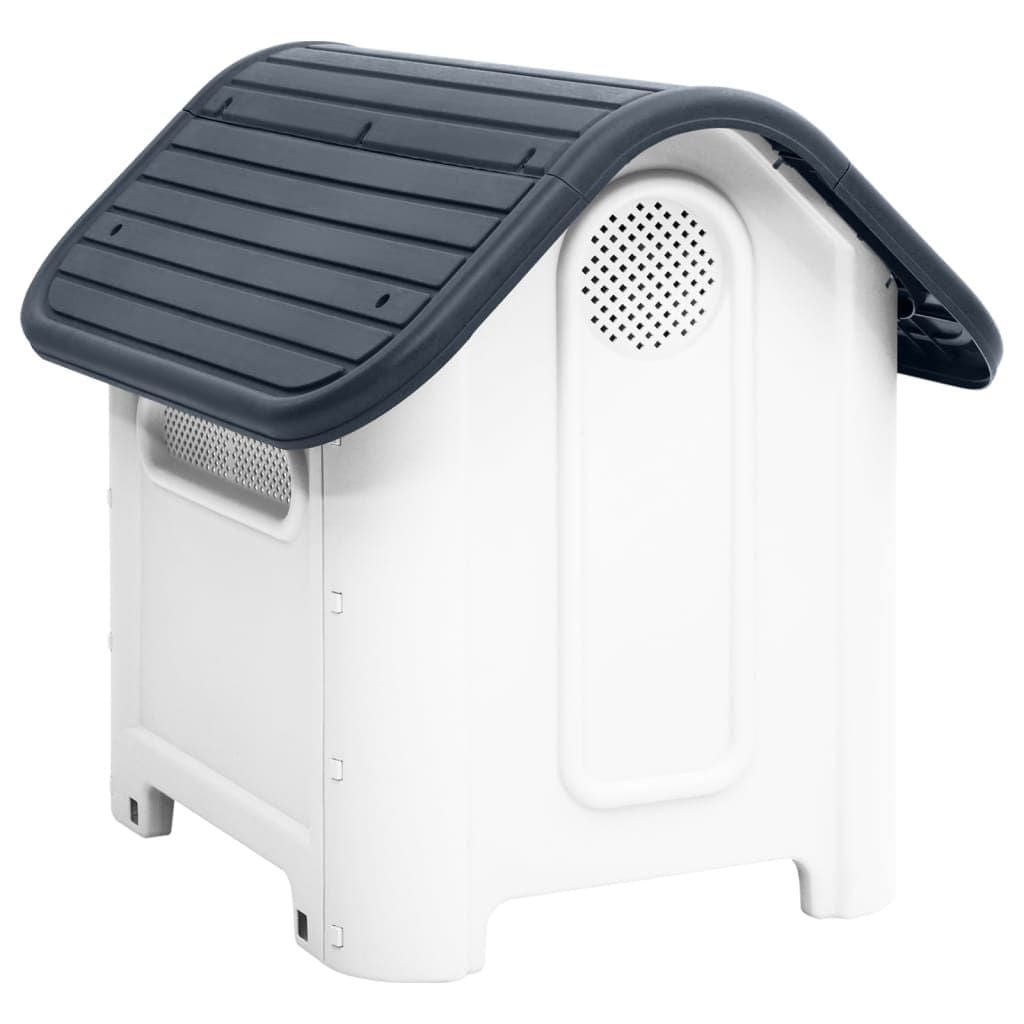 Dog House Gray 23.2"x29.5"x26" Polypropylene Back View