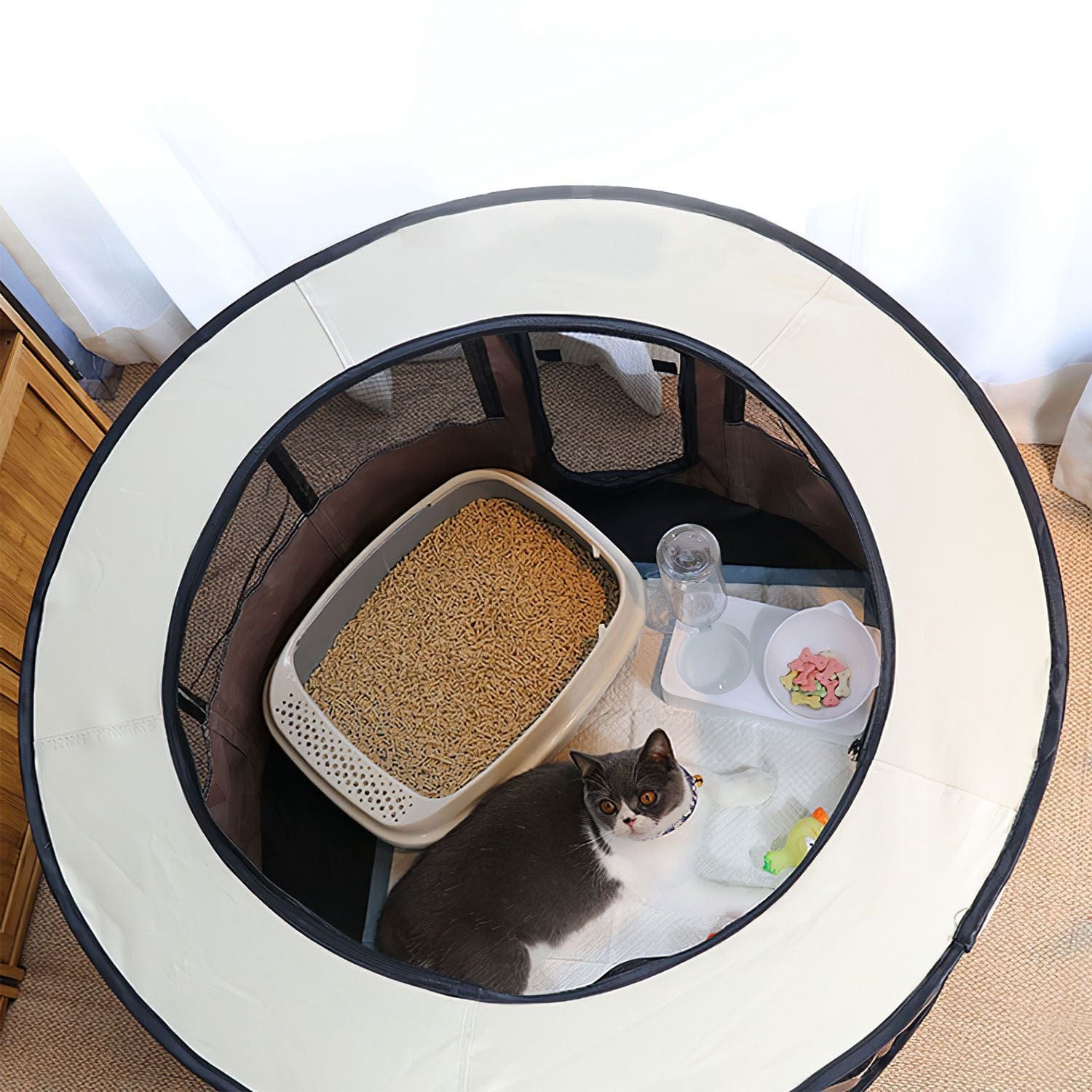 Foldable Playpen for Dog with Carry Bag overhead view