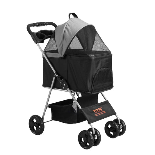 VEVOR Pet Stroller, 4 Wheels Dog Stroller
