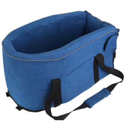 Console Pet Car Seat with Storage Pocket Booster Car Seat Portable Pet Travel Bag Machine Washable Pet Seat Fit For Small Dog Cat Blue Color