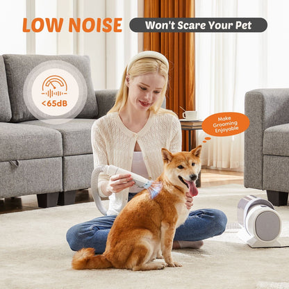 Professional Dog Grooming Clippers with 2.5L Cup, 3 Suction Modes low noise