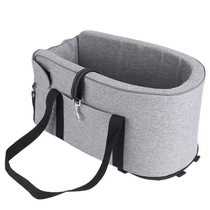 Console Pet Car Seat with Storage Pocket Booster Car Seat Portable Pet Travel Bag Machine Washable Pet Seat Fit For Small Dog Cat Light Gray