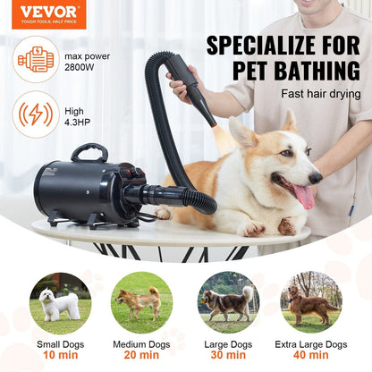 VEVOR Dog Dryer, 2800W/4.3HP Dog Blow Dryer uses