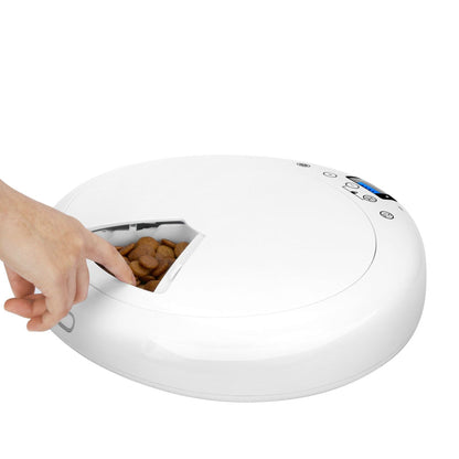 Automatic Pet Feeder 6-Meals Portion with Digital Timer Food Dispenser Wet and Dry Foods open viw