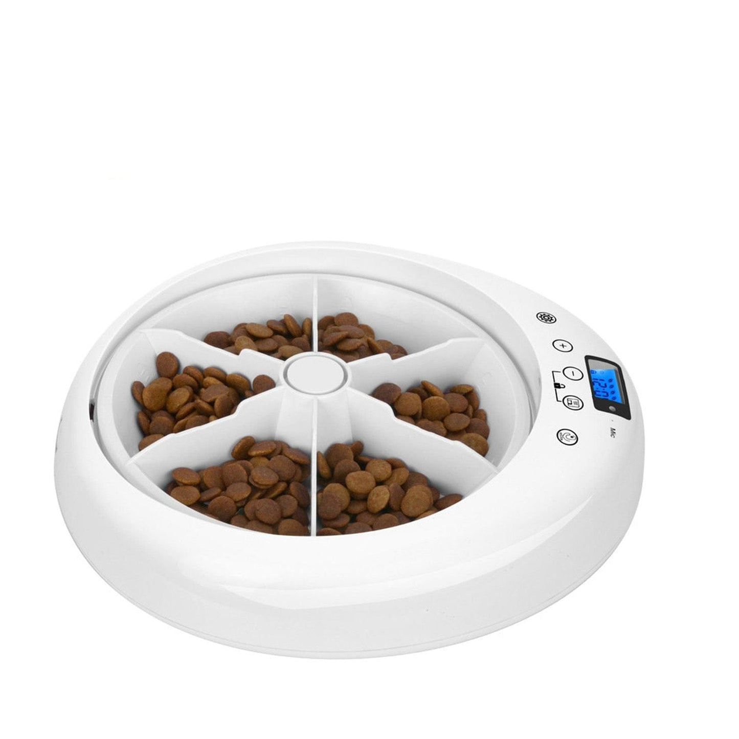 Automatic Pet Feeder 6-Meals Portion with Digital Timer Food Dispenser Wet and Dry Foods 6 meals full