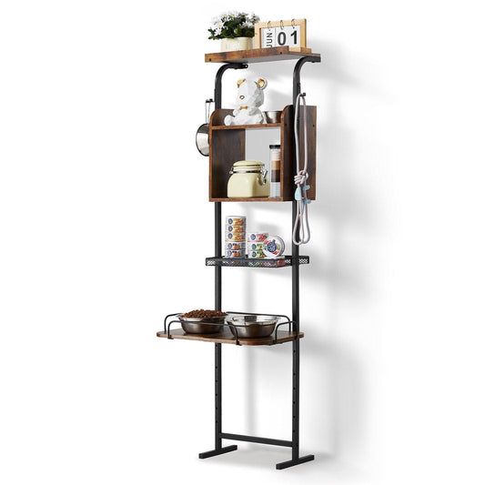 VEVOR Pet Feeding Station with Storage Dog Food & Toy Organizer Raised Dog Bowls Demonstrated with Dog Bowls