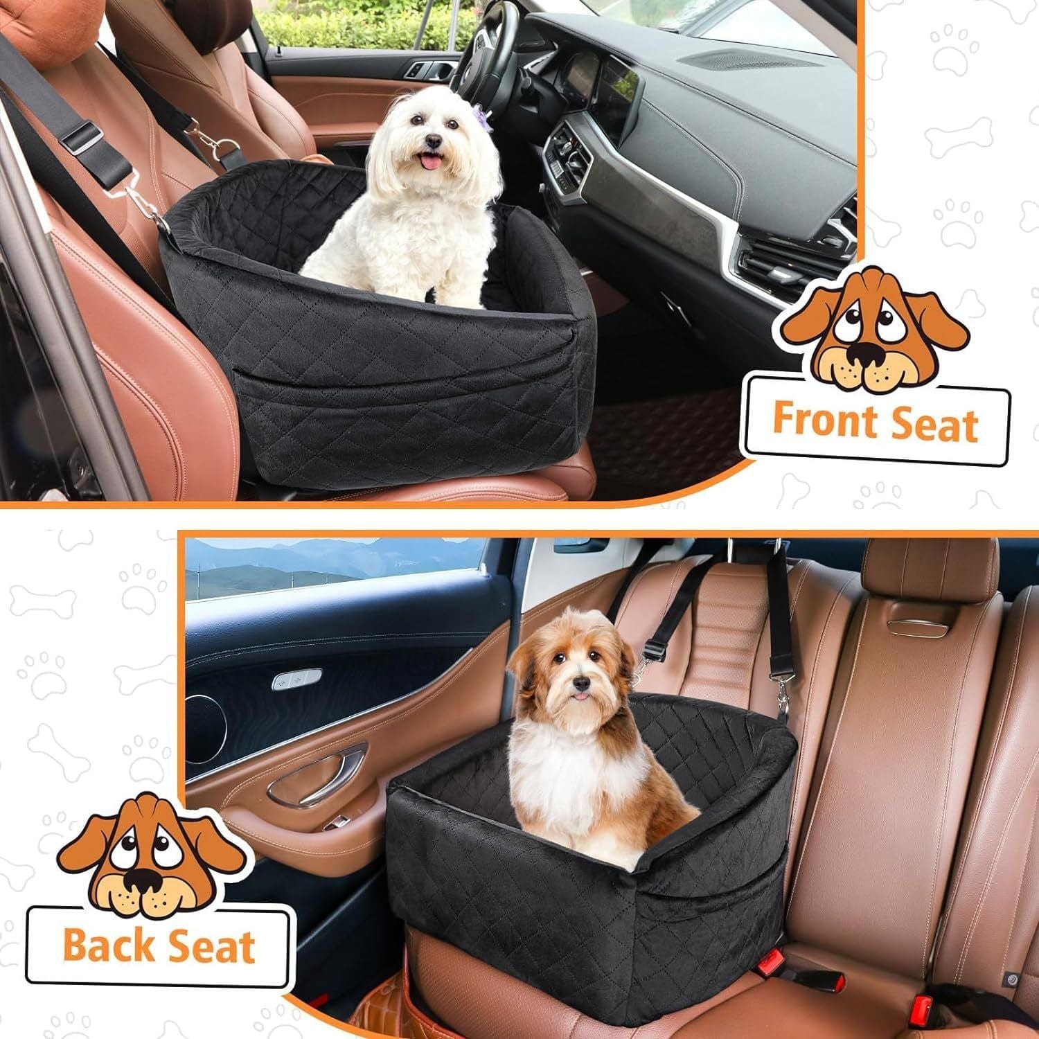 Dog Car Seat for Small Medium Dogs Under 30lbs Pet Booster Seat Front or Back Seat