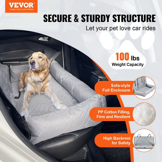 Dog Booster Car Seat Pet Car Seat for Medium Large Dog up to 100 lbs Gray #2