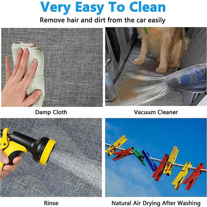 Waterproof Pet Dog Car Back Seat Cover with Storage Bag Easy Clean
