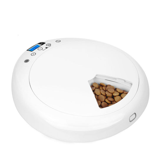 Automatic Pet Feeder 6-Meals Portion with Digital Timer Food Dispenser Wet and Dry Foods tray open