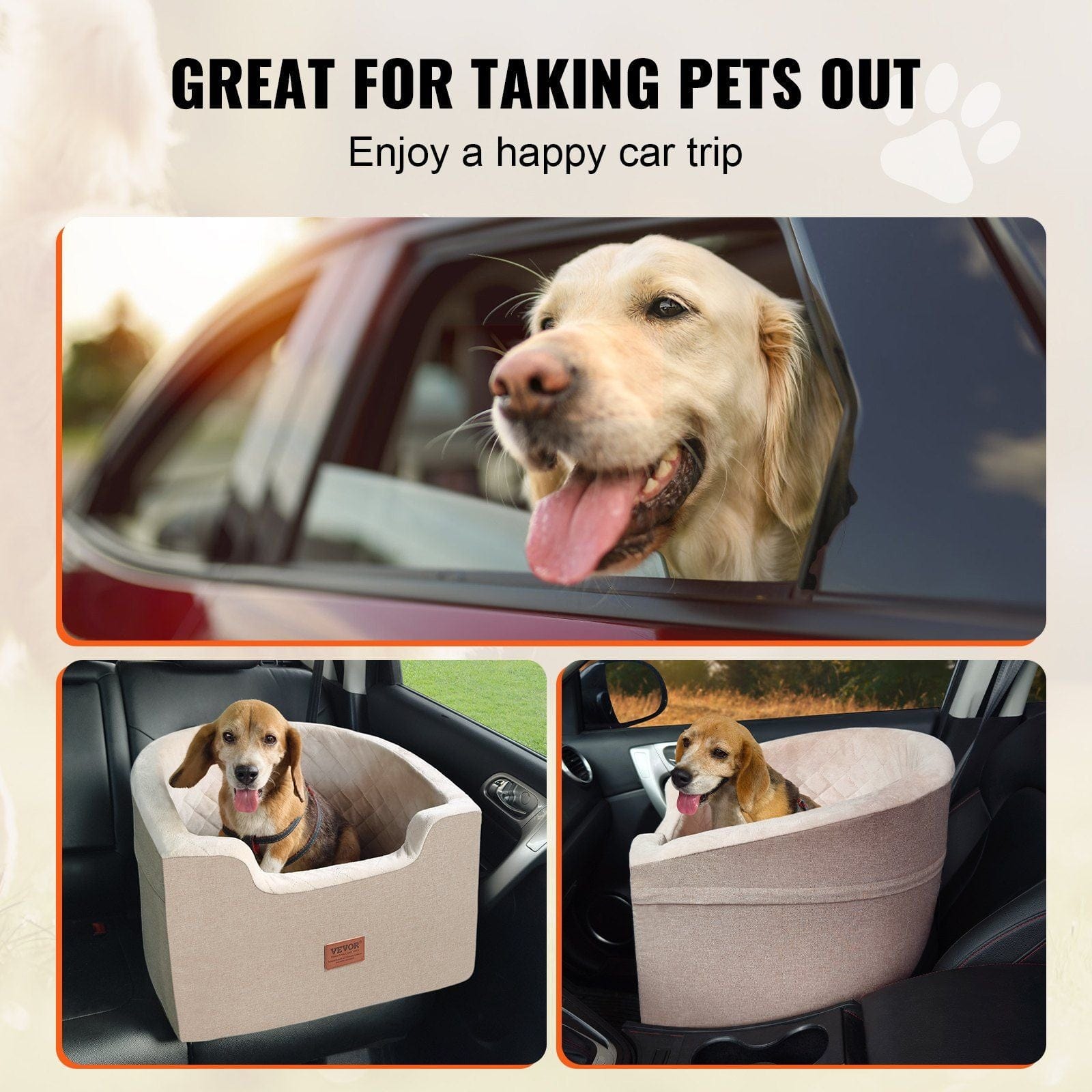  "Dog car seat extender with a sturdy honeycomb bottom, breathable mesh window, and waterproof fabric, providing safety, comfort, and extra space."