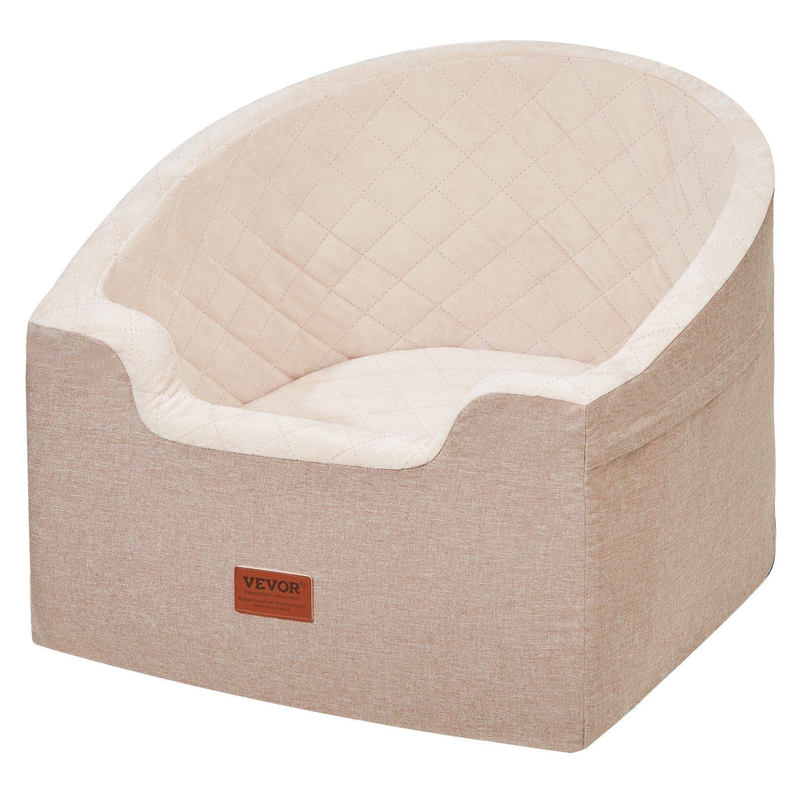 beige car seat for dog 