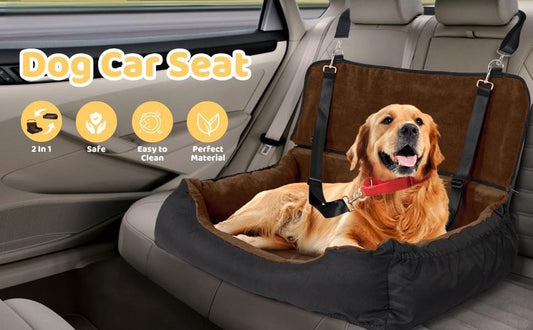 Dog Car Seat Dual Seat Removable Cleaning Coral Fleece Pet Seat with Storage Bag and Safety Belt Fixed Pet Car Seat Suitable for Small and Medium Dogs Car Seat Travel Dog Car Bed (Dual Seat) Advantages