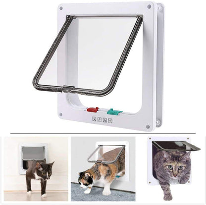 Cat Door Flap pet hole dog door two-way free access doorway installation glass wooden door - 8 of 10