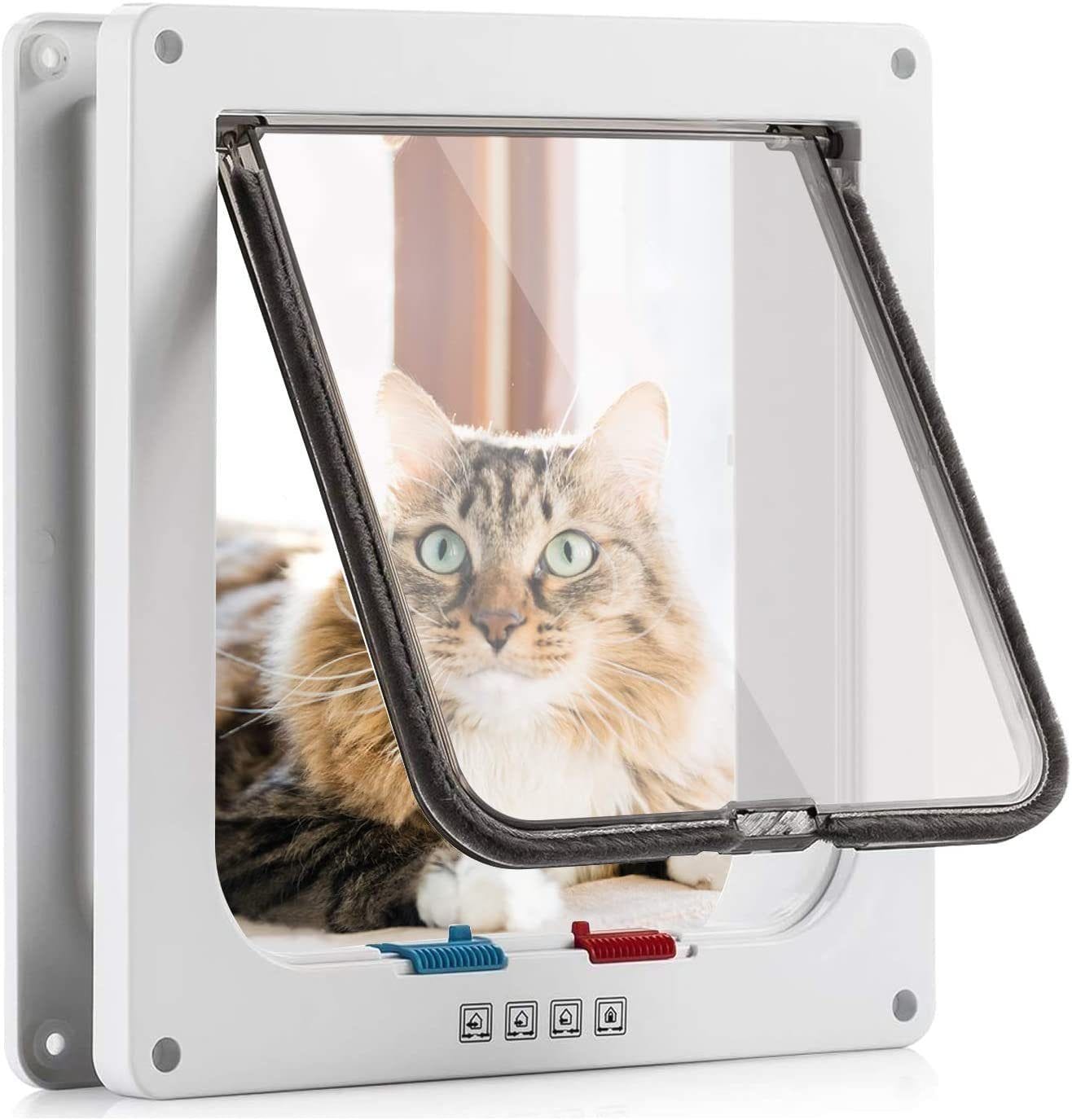 Cat Door Flap pet hole dog door two-way free access doorway installation glass wooden door - 6 of 10