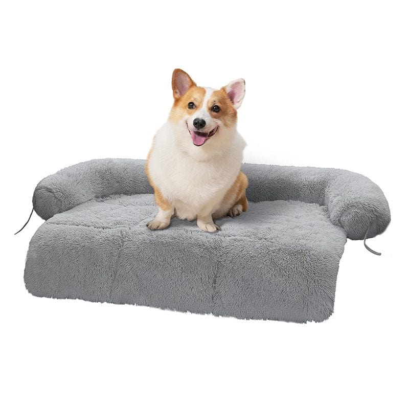 Dog Mat Furniture Protector Fluffy Dog Couch Bed Front View