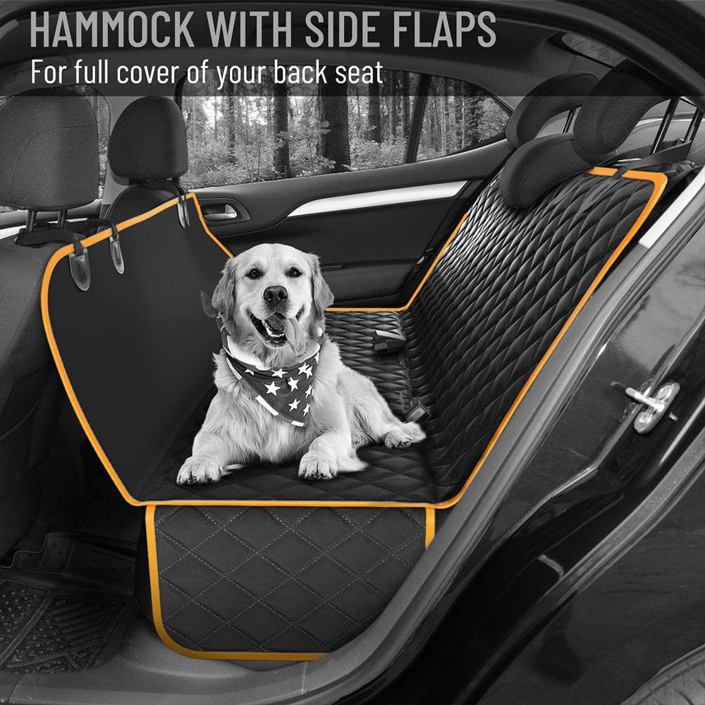 Cargo Liner for Dogs; Water Resistant Pet Cargo Cover Dog Seat Cover Mat for car Sedans Vans with Bumper Flap Protector; Non-Slip Orange