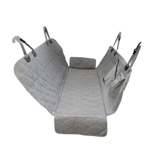 Waterproof Pet Dog Car Back Seat Cover with Storage Bag Gray Main View