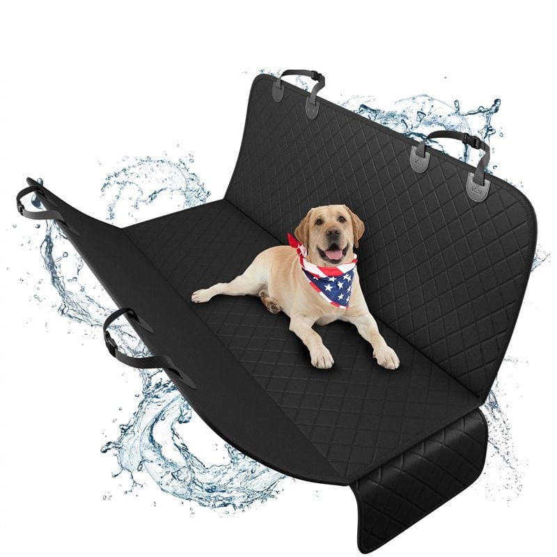 Active Pets Car Seat Cover for Dogs and cats; Standard Dog Seat Cover for Back Seat Use 100% Waterproof; Scratch Proof Pet Covers for Travel Black