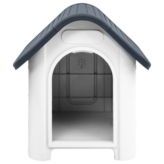 Dog House Gray 23.2"x29.5"x26" Polypropylene front View