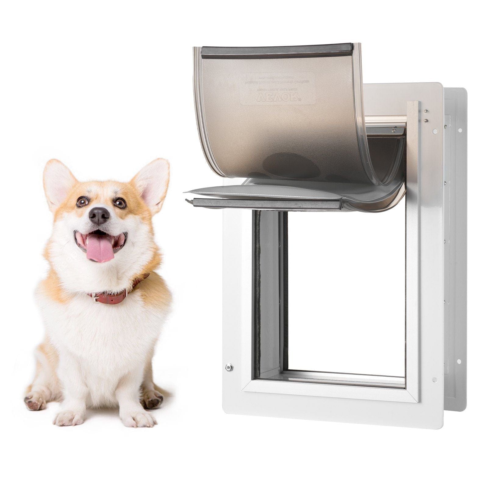 VEVOR Pet Door for Wall with Lock and 3 Magnetic Flap System Metal Frame Medium - 1 of 11