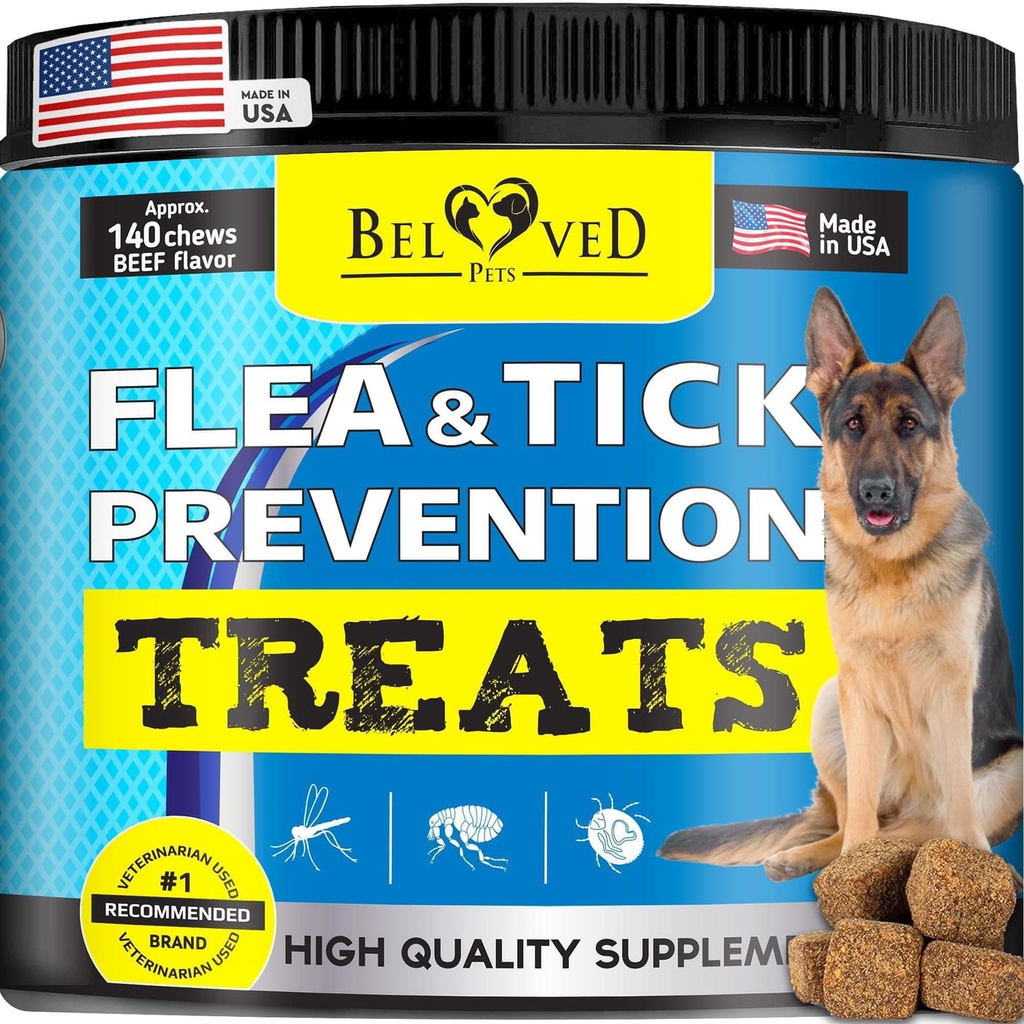 Flea and Tick Prevention for Dogs Chewable 170 Treats