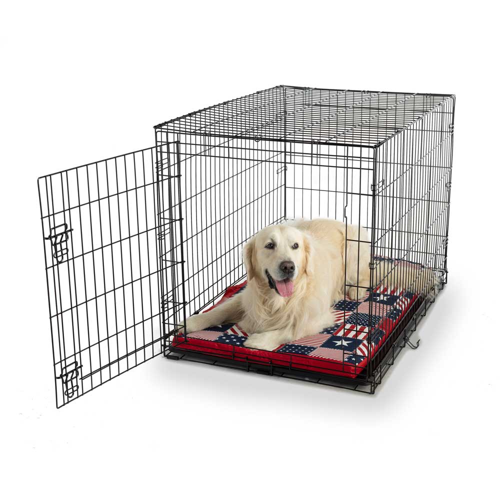 Wag Forgiveness Crate Pad - Xl - Starpatch/Red Diamond/White