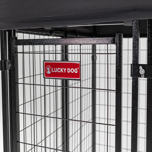 Lucky Dog STAY Series 4 x 4 x 6 Foot Black Roofed Steel Frame Studio Dog Kennel