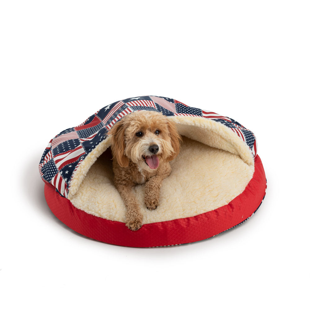 Wag Orthopedic Cozy Cave - Sm - Starpatch/Red Diamond