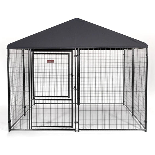 Lucky Dog STAY Series 10 x 10 x 6 Foot Roofed Steel Frame Villa Dog Kennel