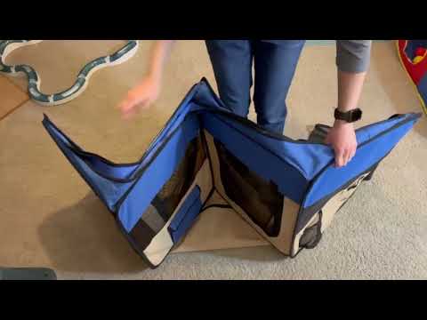 Zampa Puppy Playpen Extra Small 29"x29"x17" Portable Pop Up Playpen for Dog