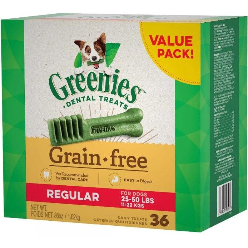 Greenies Grain Free Regular Size Dental Dog Treats, 36 oz. Pack (36 Treats)