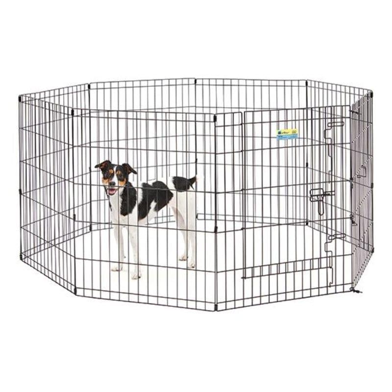 Midwest Black Contour Exercise Pen for Dogs, 30" H, Small