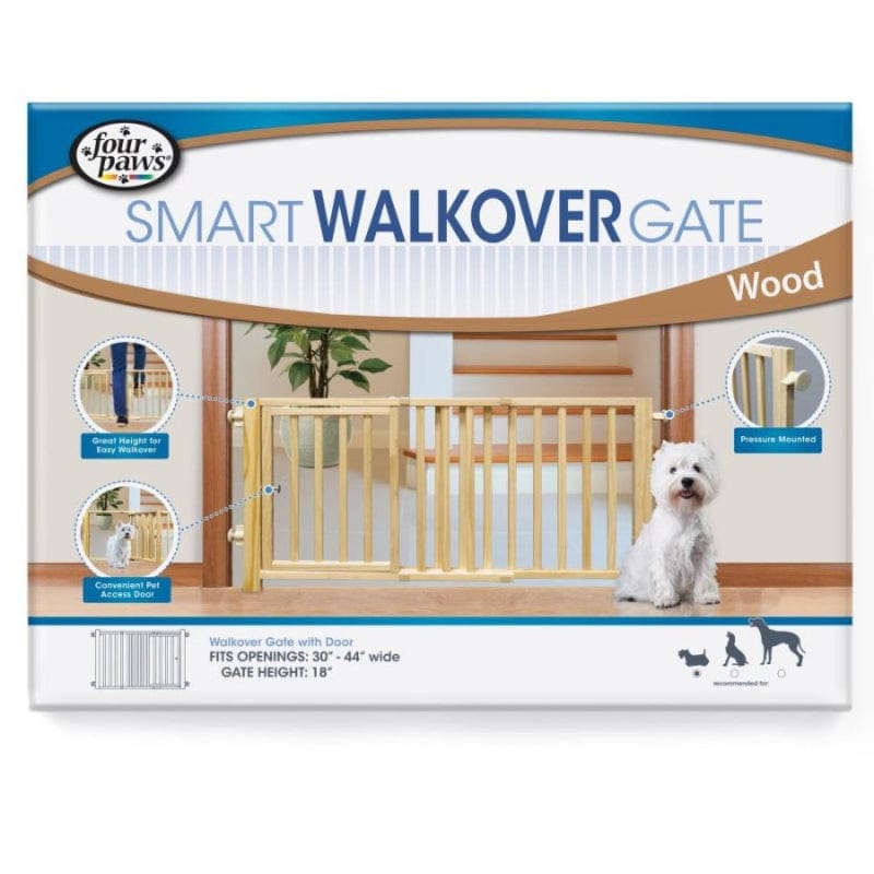 Four Paws Walk Over Wooden Dog Gate, 30-44" W by 18" H