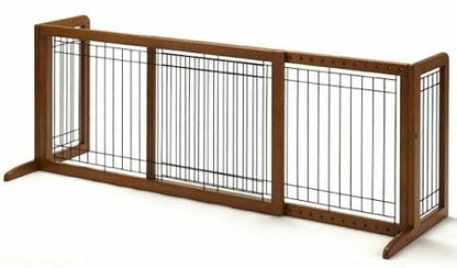 Richell Wood Freestanding Pet Gate, High-Large, Autumn Matte Finish