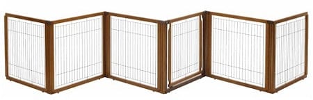 Richell Convertible Elite Pet Gate, 6 Panel, Autumn Matte