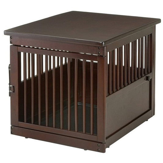 Richell Wooden End Table Crate, Medium, Dark Brown