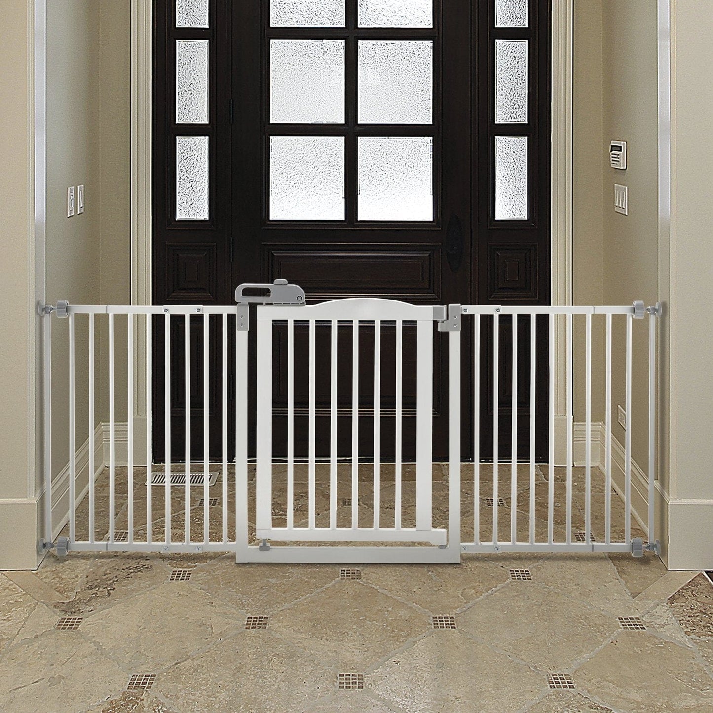 Richell One-Touch Wide Pressure Mounted Pet Gate II White 32.1" - 62.8" x 2" x 3