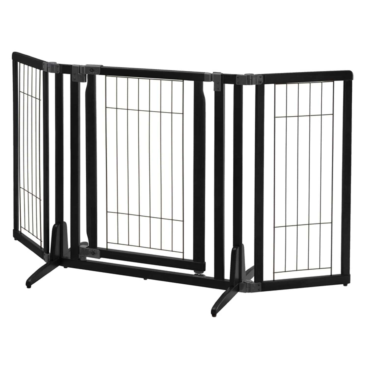 Richell Premium Plus Freestanding Pet Gate Black 34"-63" X 20.5"-26" X 32"