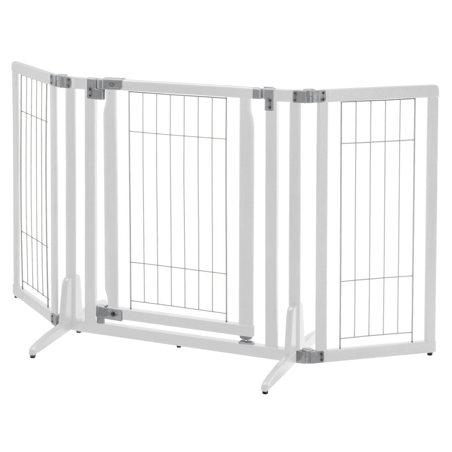 Richell Premium Plus Freestanding Pet Gate With Door Origami White